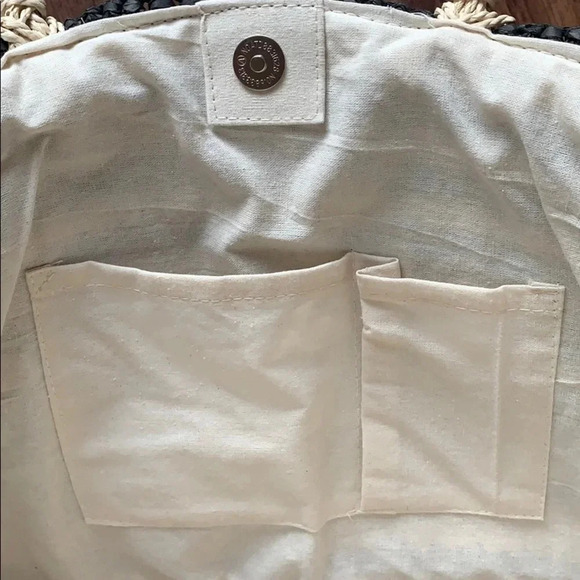 St. John’s Bay Straw Woven Tote Bag Black, Ivory, Natural NWT - Picture 8 of 14